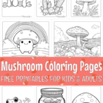 Free Mushroom Coloring Pages For Kids And Adults (Pdf Printables) For Free Printable Mushroom Coloring Pages