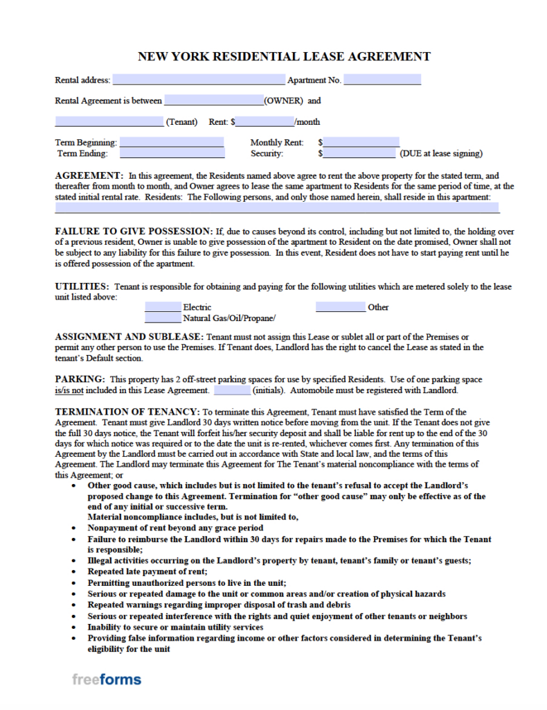 Free New York Rental Lease Agreement Templates | Pdf Intended For Free Printable Lease Agreement Ny Free New York Rental Lease Agreement Templates | Pdf Intended For Free Printable Lease Agreement Ny