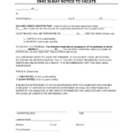 Free Ohio Lease Termination Letter Form | 30 Day Notice In Free Printable Eviction Notice Ohio
