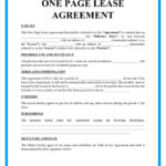 Free One Page Lease Agreement Templates Throughout Free Printable Basic Rental Agreement