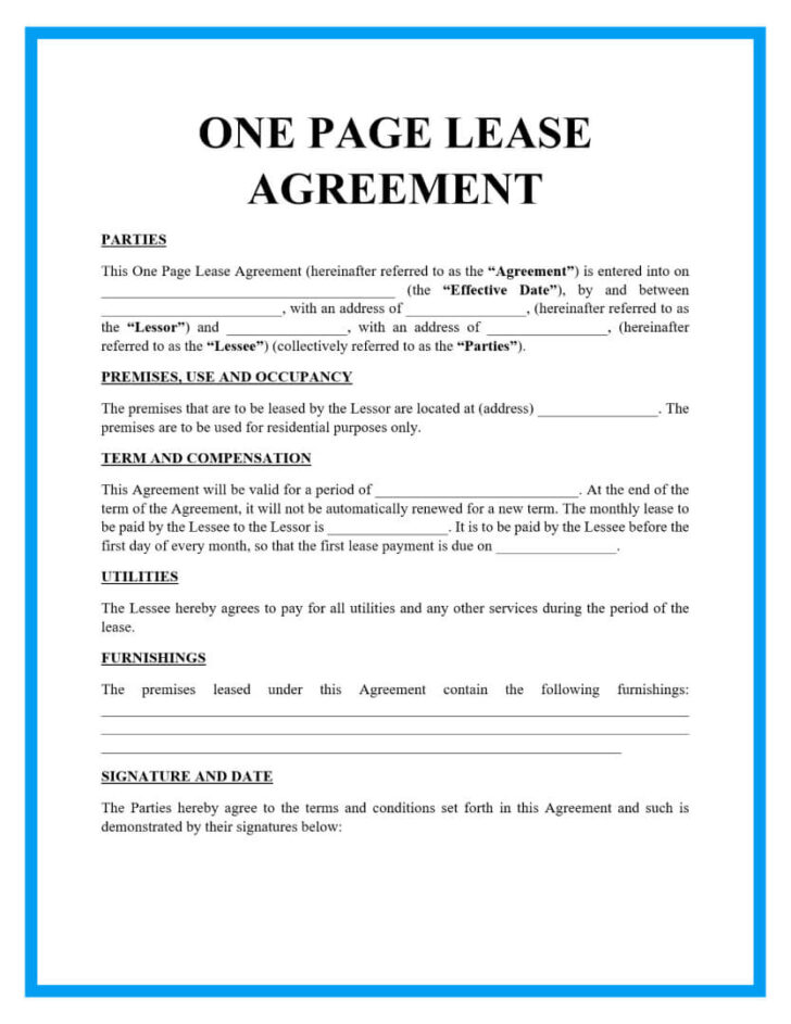 Free Printable Basic Rental Agreement