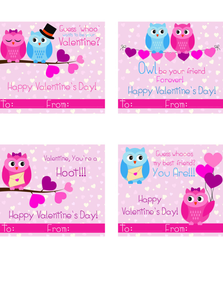 Free Printable Owl Valentine Cards