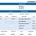 Free Pay Stub Template With Calculator | No Watermark | Download Inside Free Printable Check Stubs Download