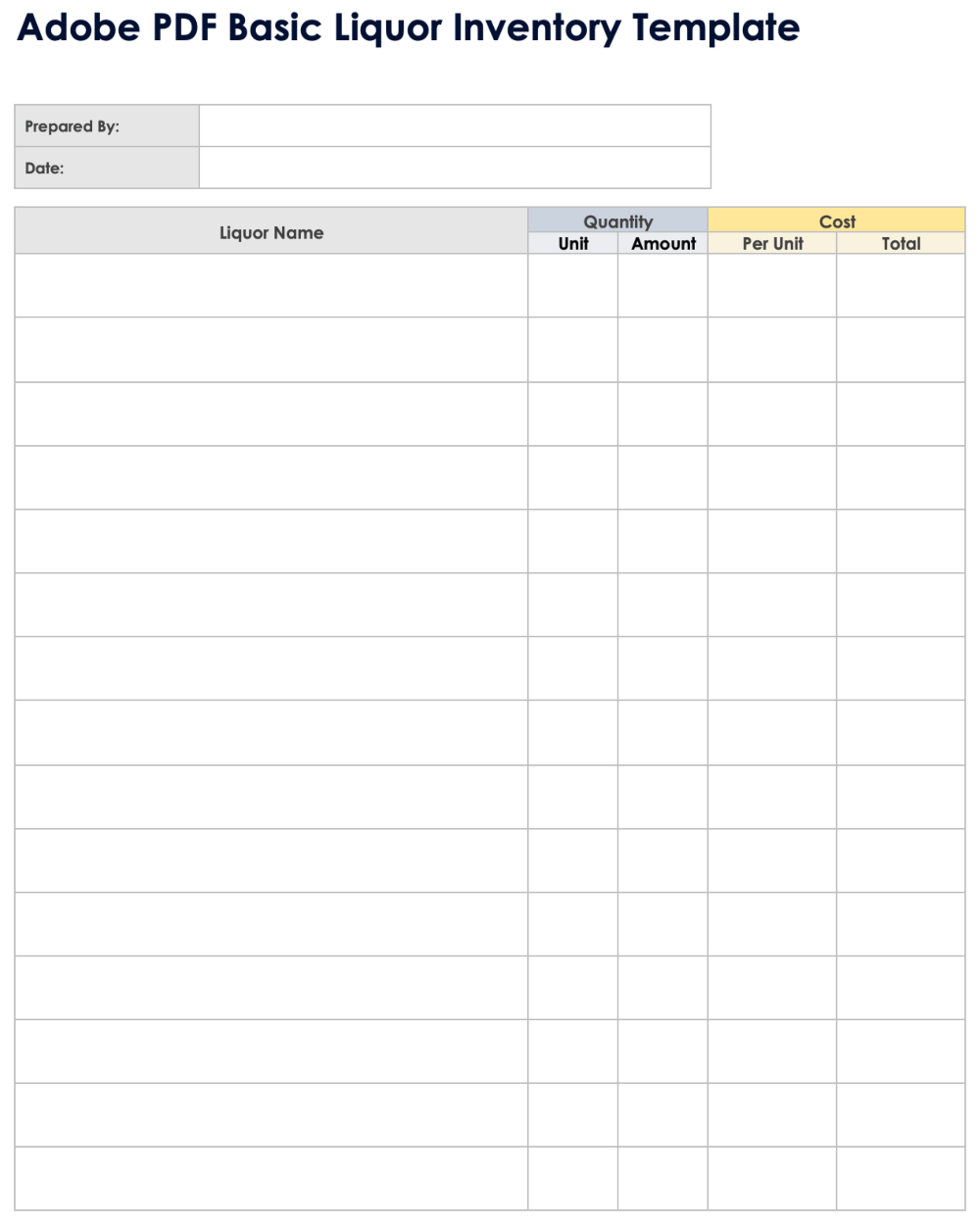 Free Pdf Inventory Sheets &amp; Templates - Editable &amp; Printable regarding Free Printable Inventory Sheets