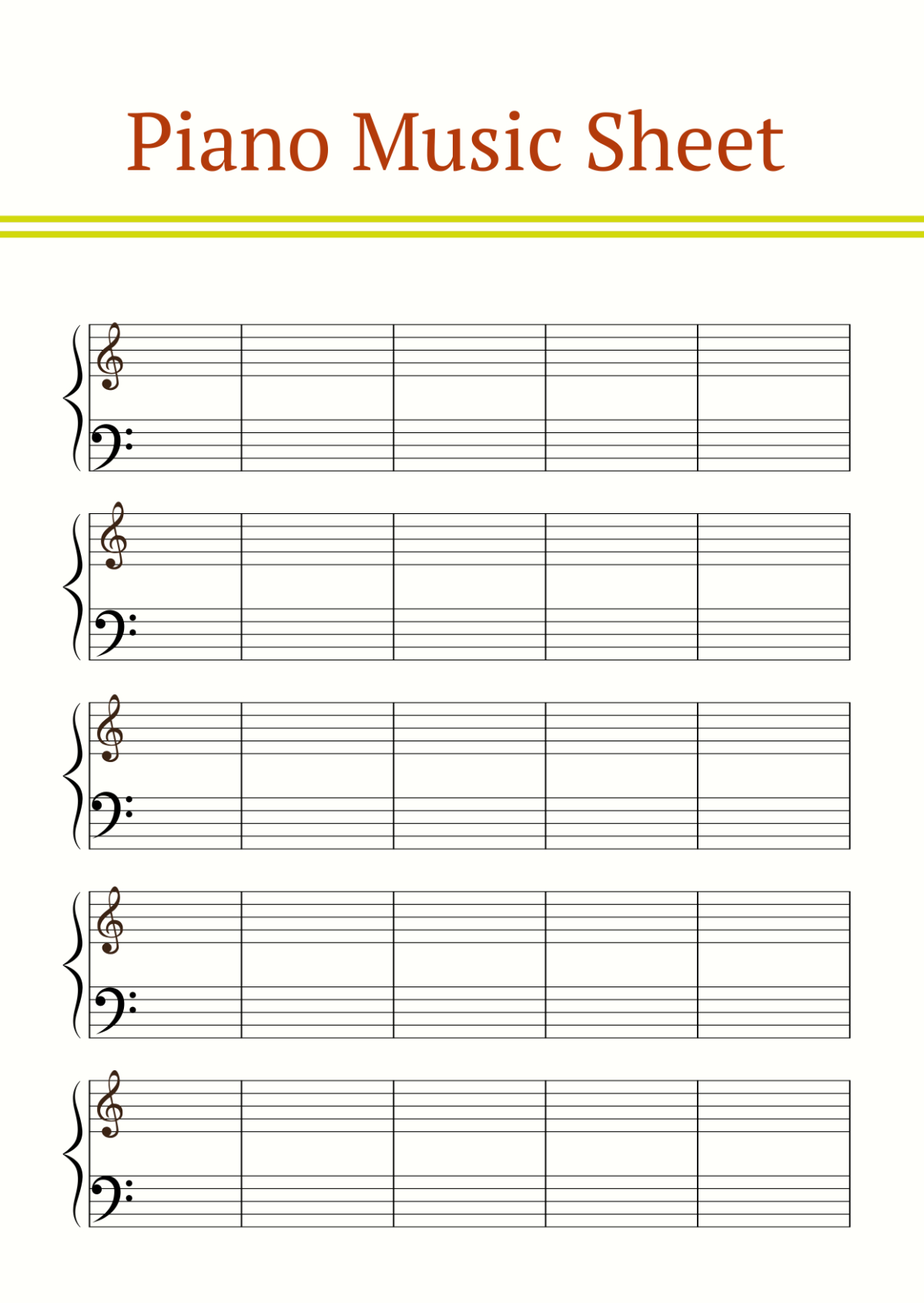 Free Piano Notes Templates To Edit Online intended for Free Printable Staff Paper Blank Sheet Music Net