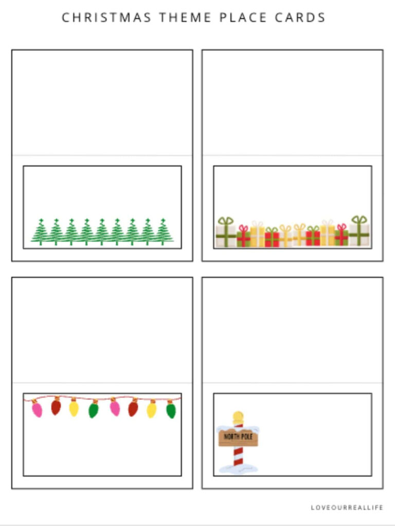 Free Place Card Printable Templates   For Any Occasion ⋆ Love Our Inside Free Printable Place Card Templates Christmas