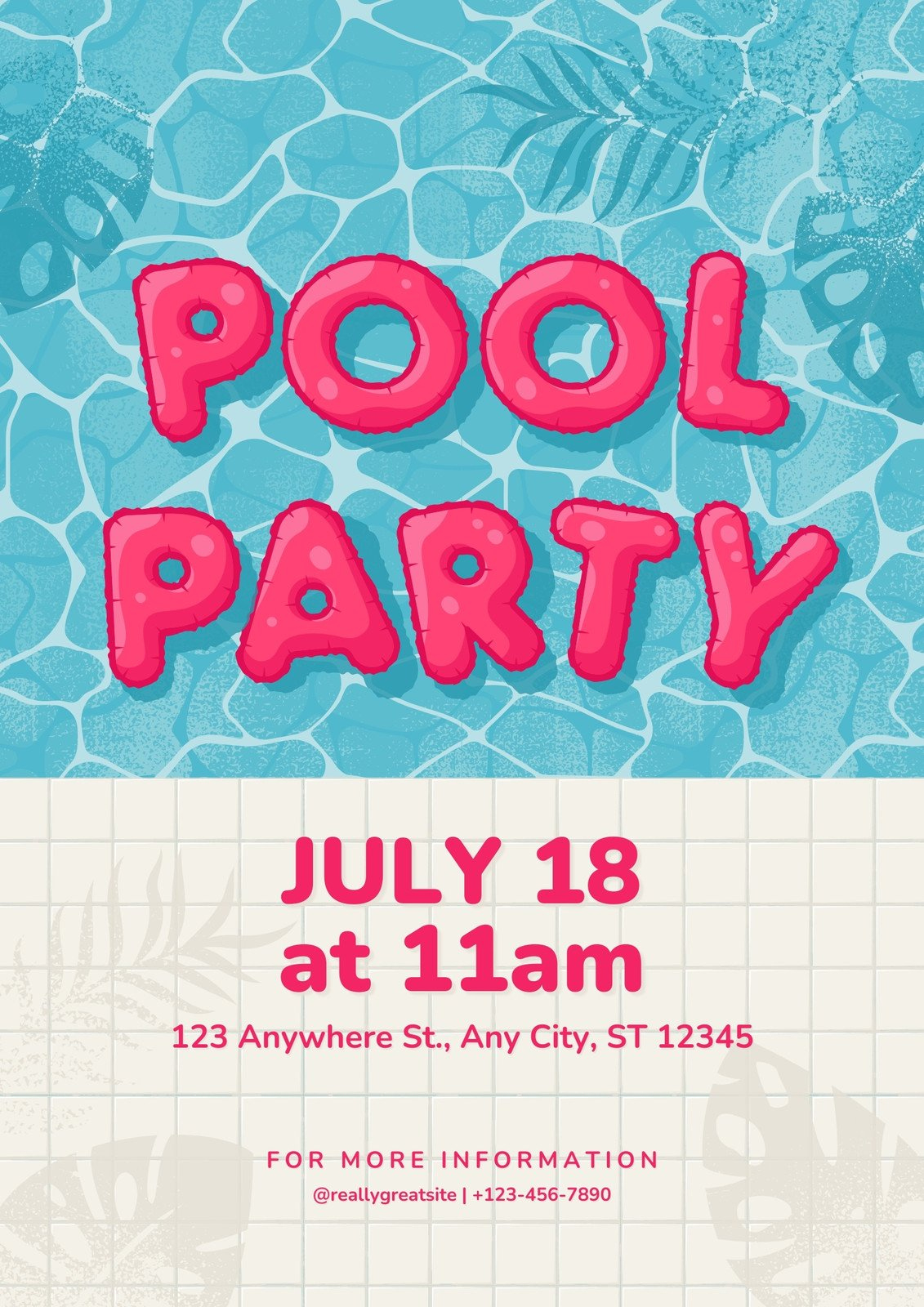 Free Pool Party Flyer Templates To Edit And Print | Canva regarding Pool Party Flyers Free Printable