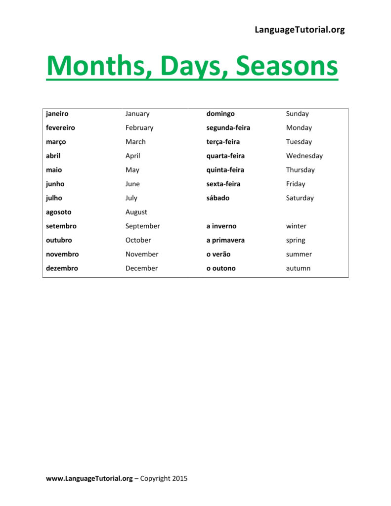 Free Portuguese Worksheets Online & Printable With Free Printable Portuguese Worksheets Free Portuguese Worksheets Online & Printable With Free Printable Portuguese Worksheets