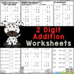 Free Printable 2 Digit Addition Worksheets With / Without Regrouping In Free Printable Two Digit Addition Worksheets
