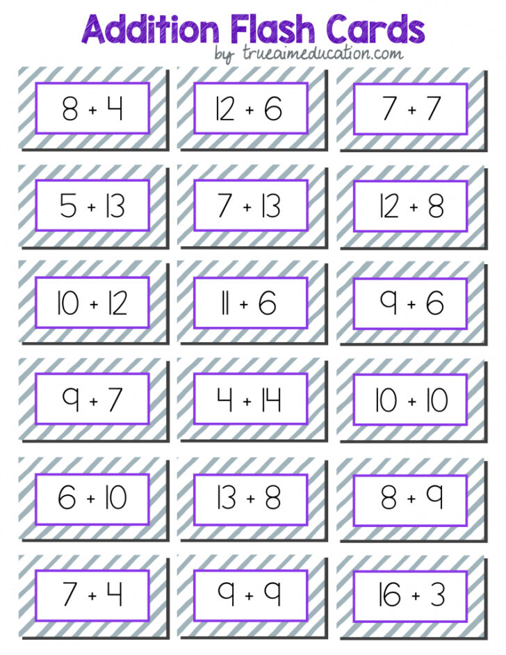 Free Printable Math Flashcards Addition