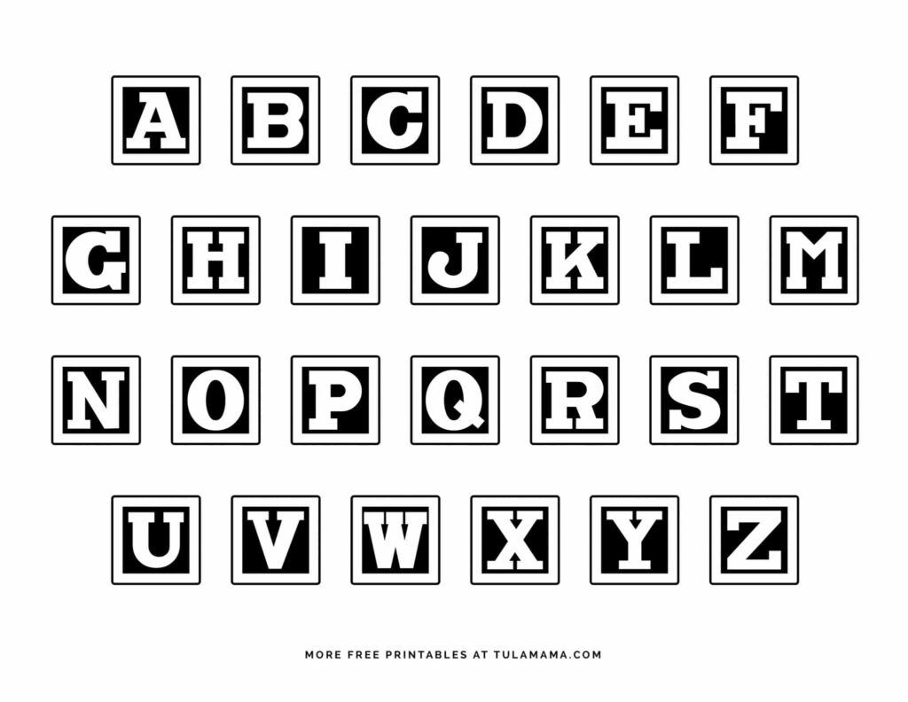 Free Printable Alphabet Blocks & Coloring Pages Tulamama For Free Printable Block Letters Free Printable Alphabet Blocks & Coloring Pages Tulamama For Free Printable Block Letters