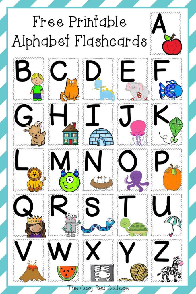 Free Printable Alphabet Flashcards For Free Printable Abc Flashcards With Pictures