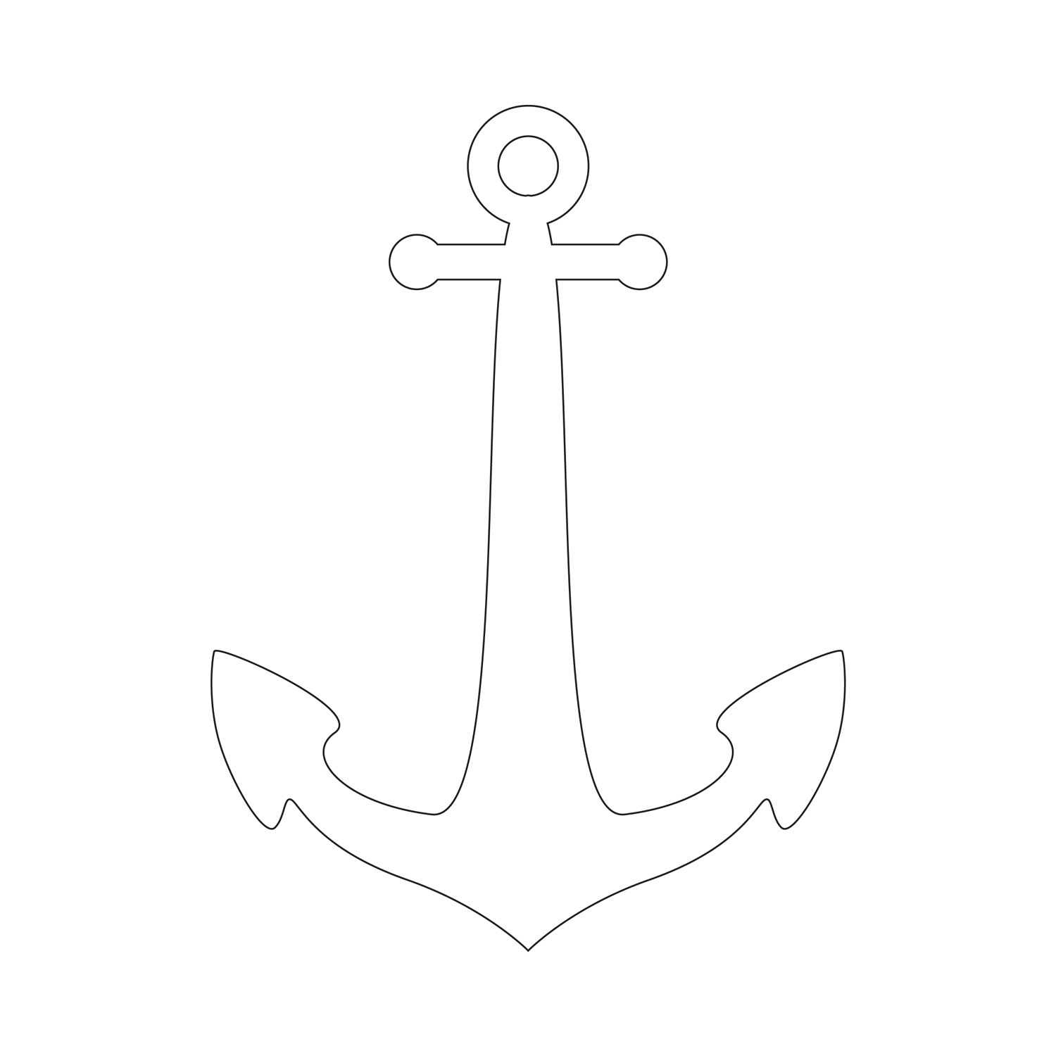 Free Printable Anchor Stencil / Anchor Outline - Jpeg throughout Free Printable Anchor Template