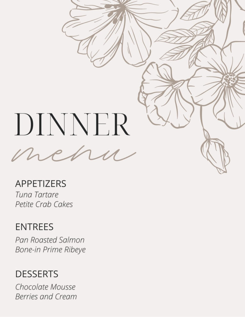 Free Printable And Customizable Dinner Party Menu Templates | Canva Inside Free Printable Dinner Party Menu Template Free Printable And Customizable Dinner Party Menu Templates | Canva Inside Free Printable Dinner Party Menu Template