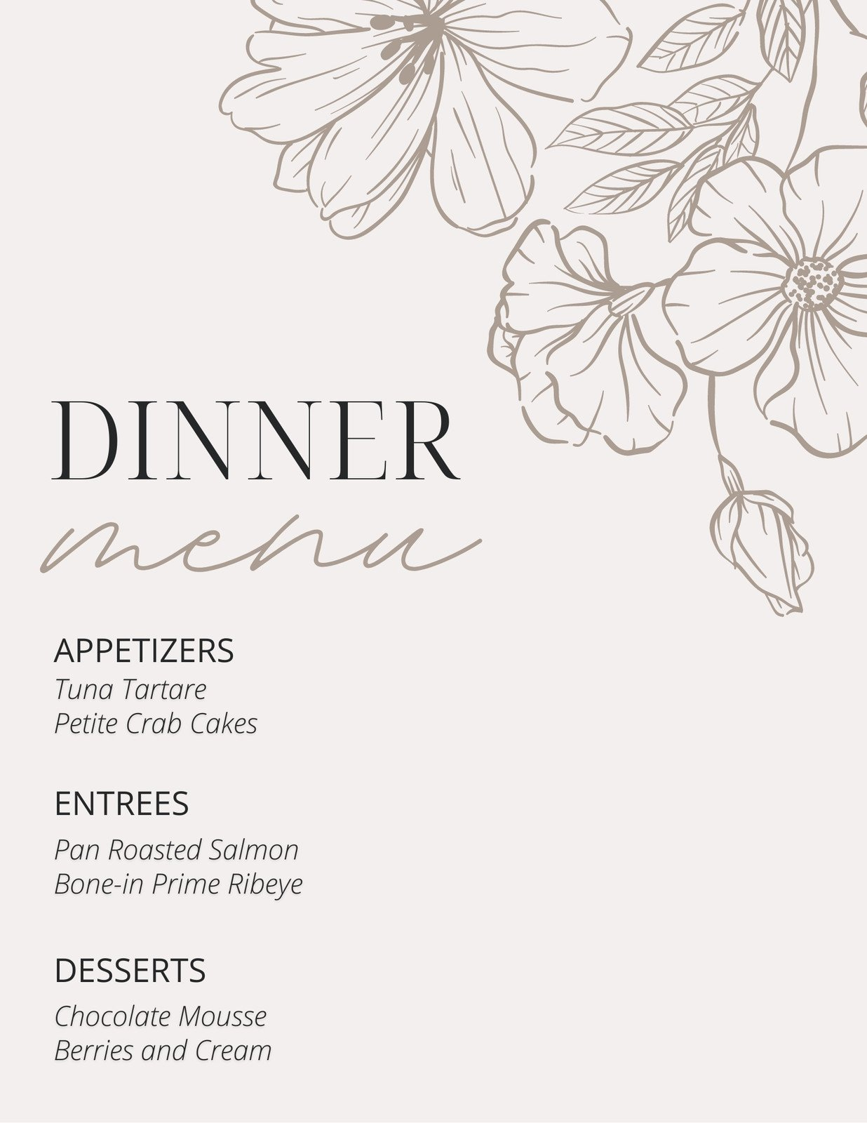 Free Printable And Customizable Dinner Party Menu Templates | Canva inside Free Printable Dinner Party Menu Template