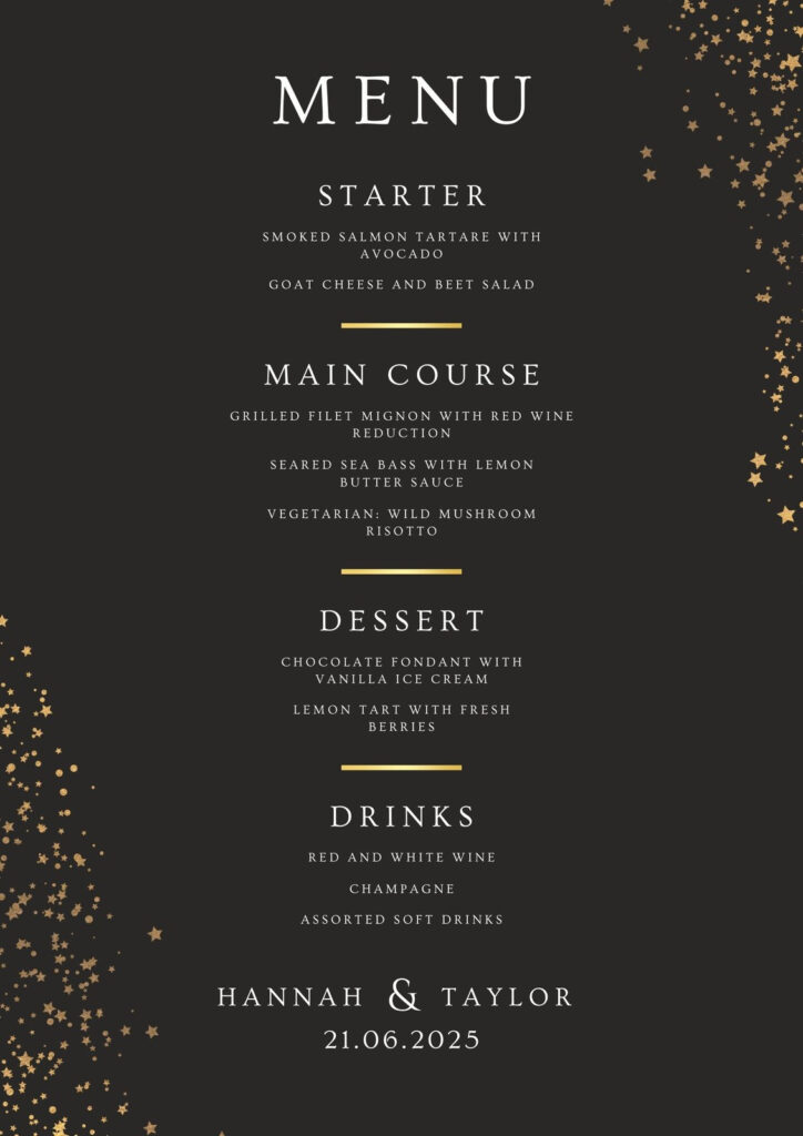 Free Printable And Customizable Dinner Party Menu Templates | Canva Regarding Free Printable Dinner Party Menu Template Free Printable And Customizable Dinner Party Menu Templates | Canva Regarding Free Printable Dinner Party Menu Template