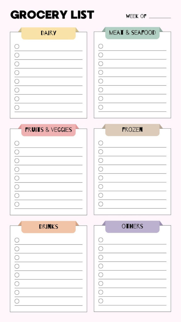 Free Printable And Customizable Grocery List Templates | Canva Inside Free Printable Shopping List Free Printable And Customizable Grocery List Templates | Canva Inside Free Printable Shopping List