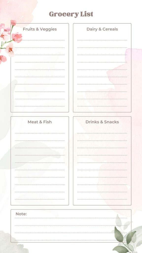 Free Printable And Customizable Grocery List Templates | Canva Pertaining To Free Printable Shopping List Free Printable And Customizable Grocery List Templates | Canva Pertaining To Free Printable Shopping List