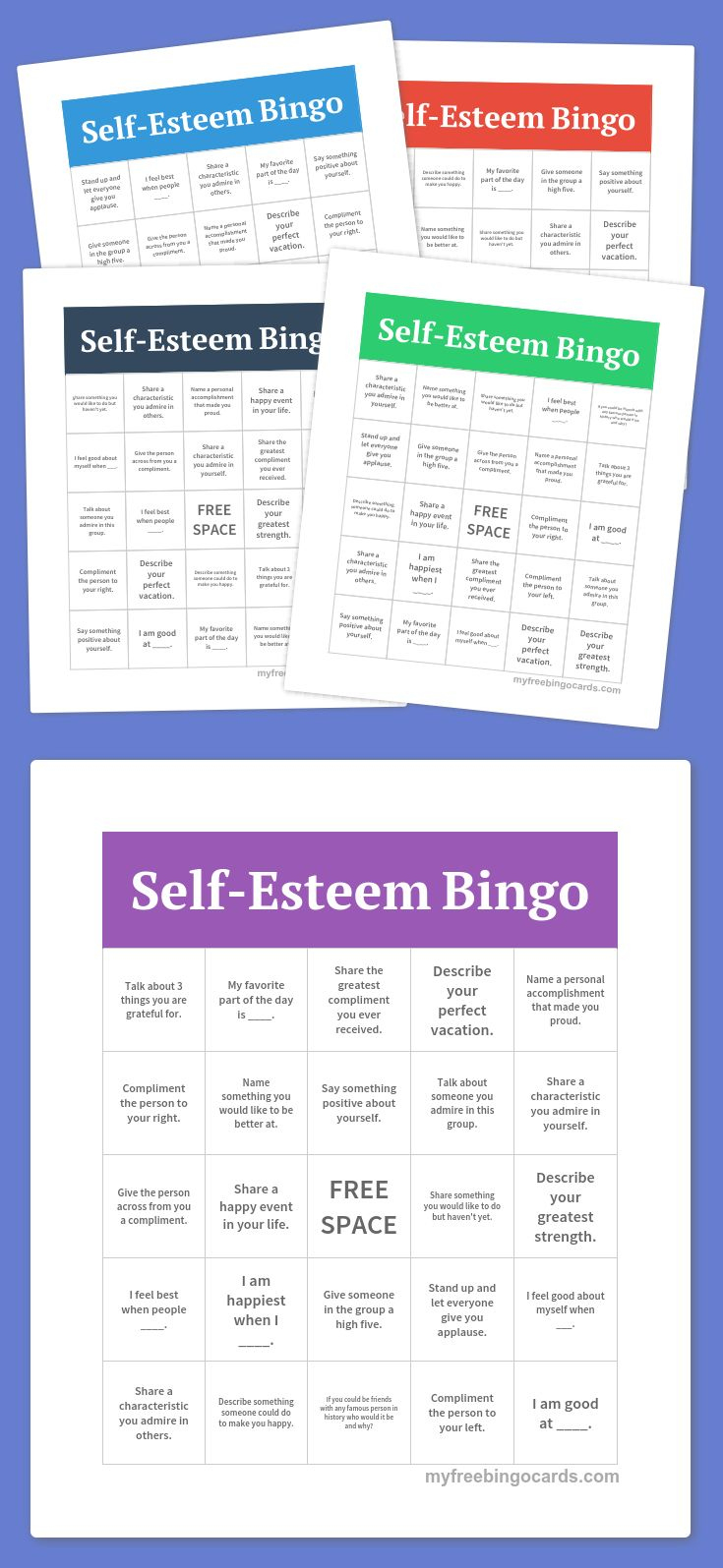 Free Printable And Virtual Bingo Cards regarding Free Printable Self Esteem Bingo