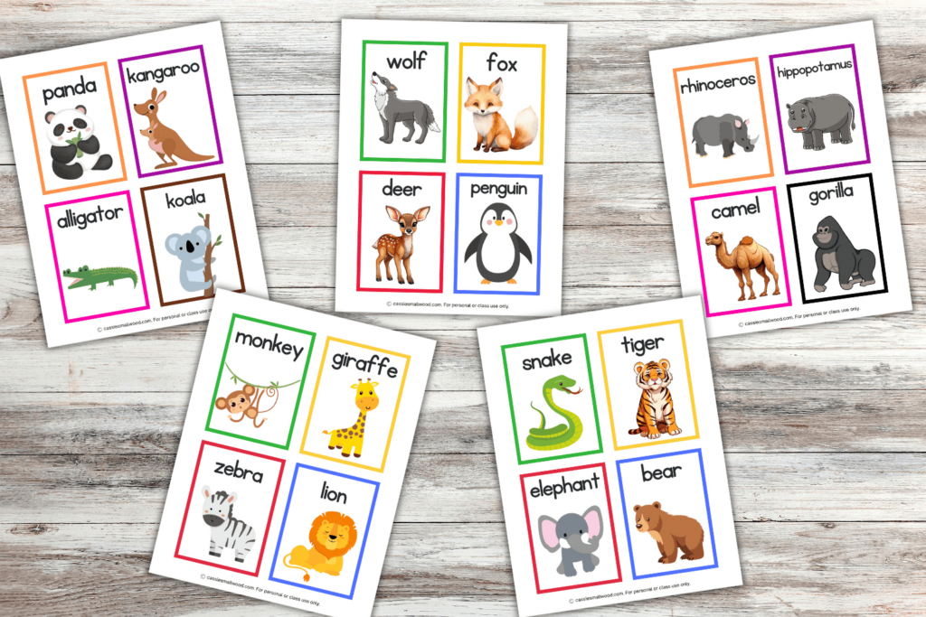Free Printable Animal Flash Cards For Preschool Kids   Cassie Pertaining To Free Printable Picture Cards