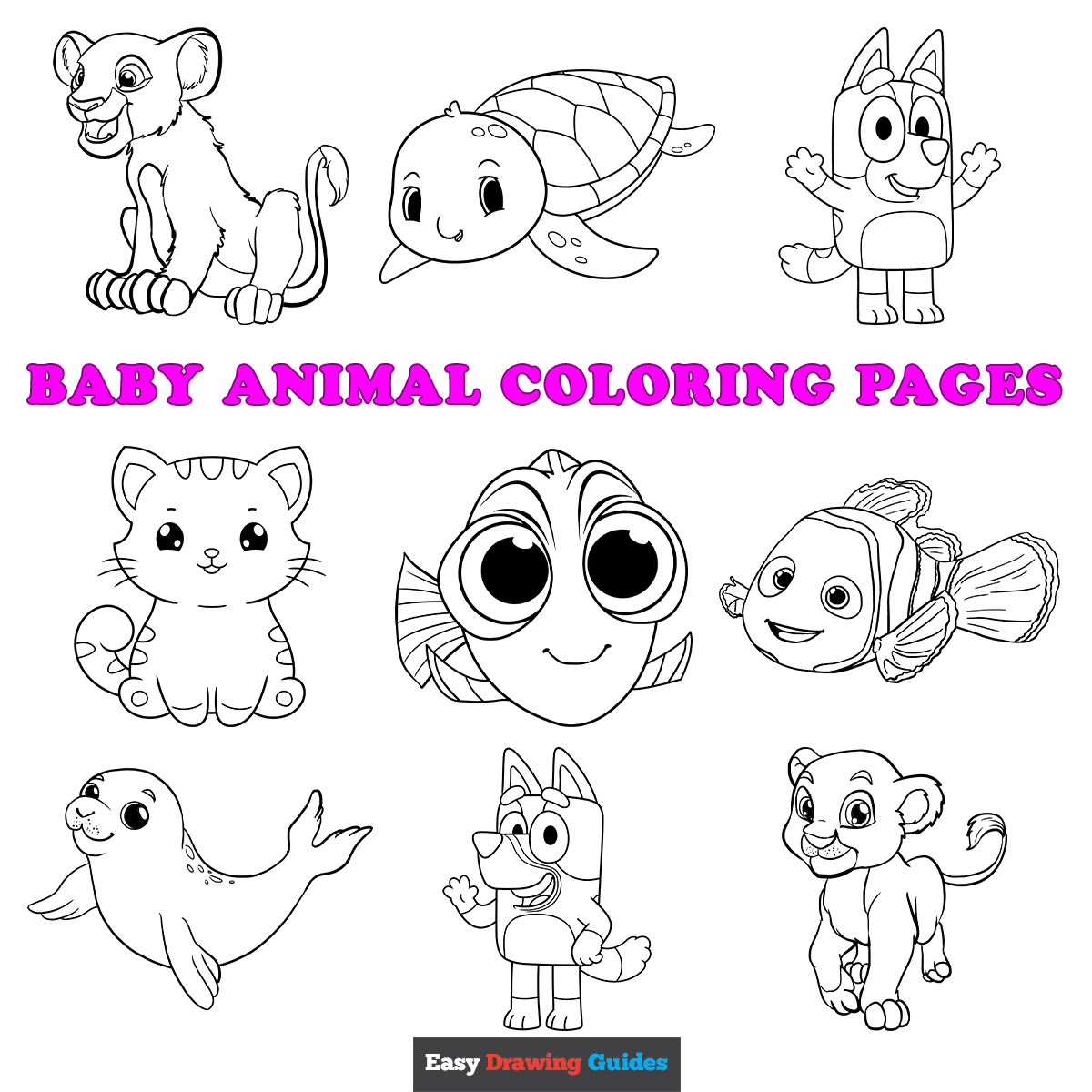 Free Printable Baby Animal Coloring Pages For Kids throughout Free Printable Pictures of Baby Animals