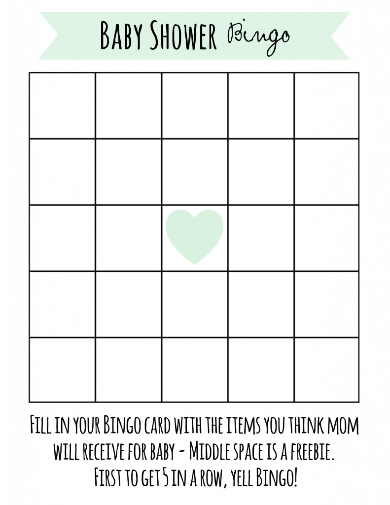 Free Printable Baby Shower Bingo with regard to Printable Baby Shower Bingo Games Free