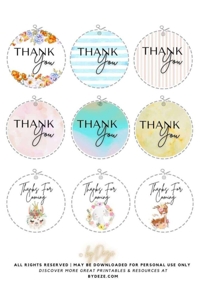 Free Printable Baby Shower Thank You Tags (For Favors & Goodie Throughout Free Printable Baby Shower Favor Tags Template