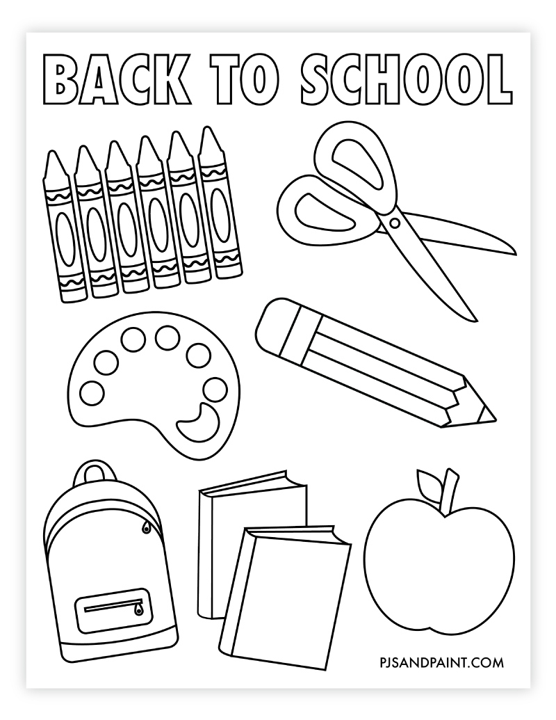 Free Printable Back To School Coloring Page - Pjs And Paint regarding Free Printable Coloring Sheets For Back to School