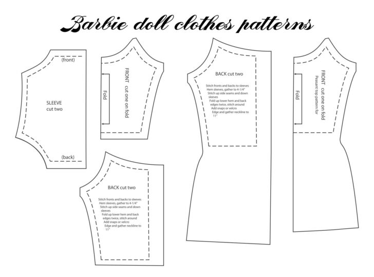 Free Printable Barbie Doll Sewing Patterns Template