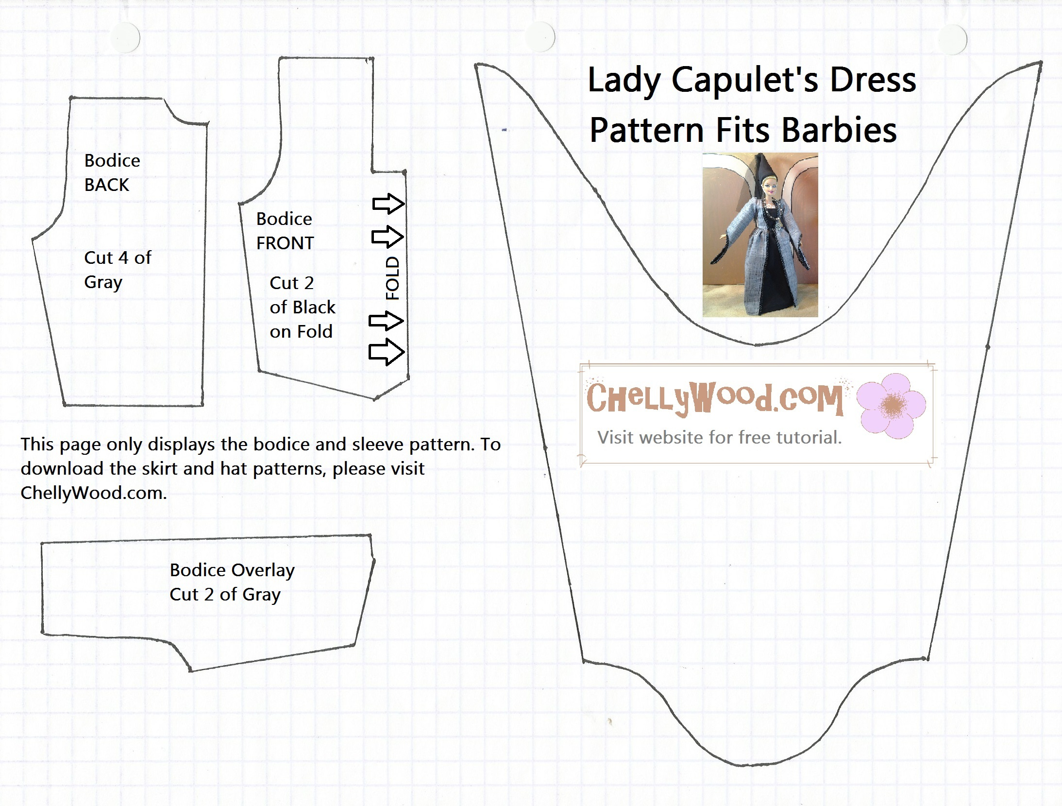 Free Printable Barbie Doll Clothes Patterns - Free Doll Clothes inside Free Printable Barbie Doll Sewing Patterns Template