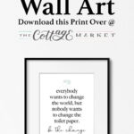 Free Printable Bathroom Wall Art | Bathroom Art, Toilet Paper Art Within Free Printable Bathroom Quotes
