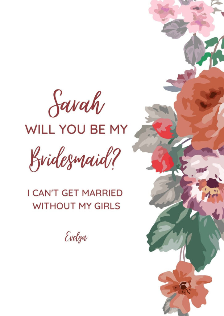 Free Printable Be My Bridesmaid Invitation Templates | Canva Pertaining To Will You Be My Bridesmaid Free Printable Free Printable Be My Bridesmaid Invitation Templates | Canva Pertaining To Will You Be My Bridesmaid Free Printable