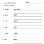 Free Printable Beginning Spanish Worksheet Within Free Printable Spanish Worksheets