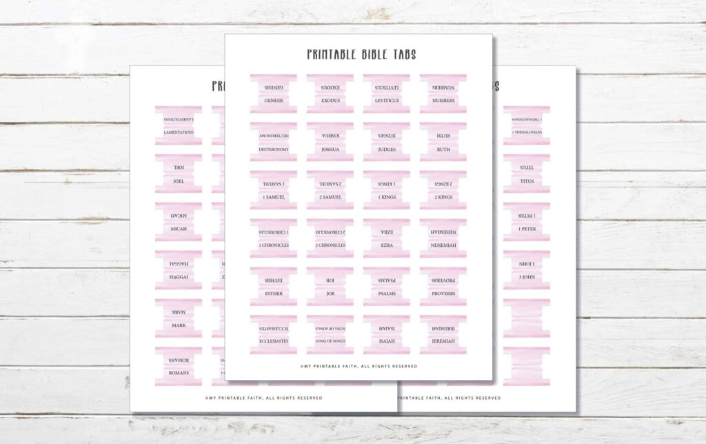 Free Printable Bible Tabs (With Instructions) My Printable Faith For Free Printable Books Of The Bible Tabs Free Printable Bible Tabs (With Instructions) My Printable Faith For Free Printable Books Of The Bible Tabs