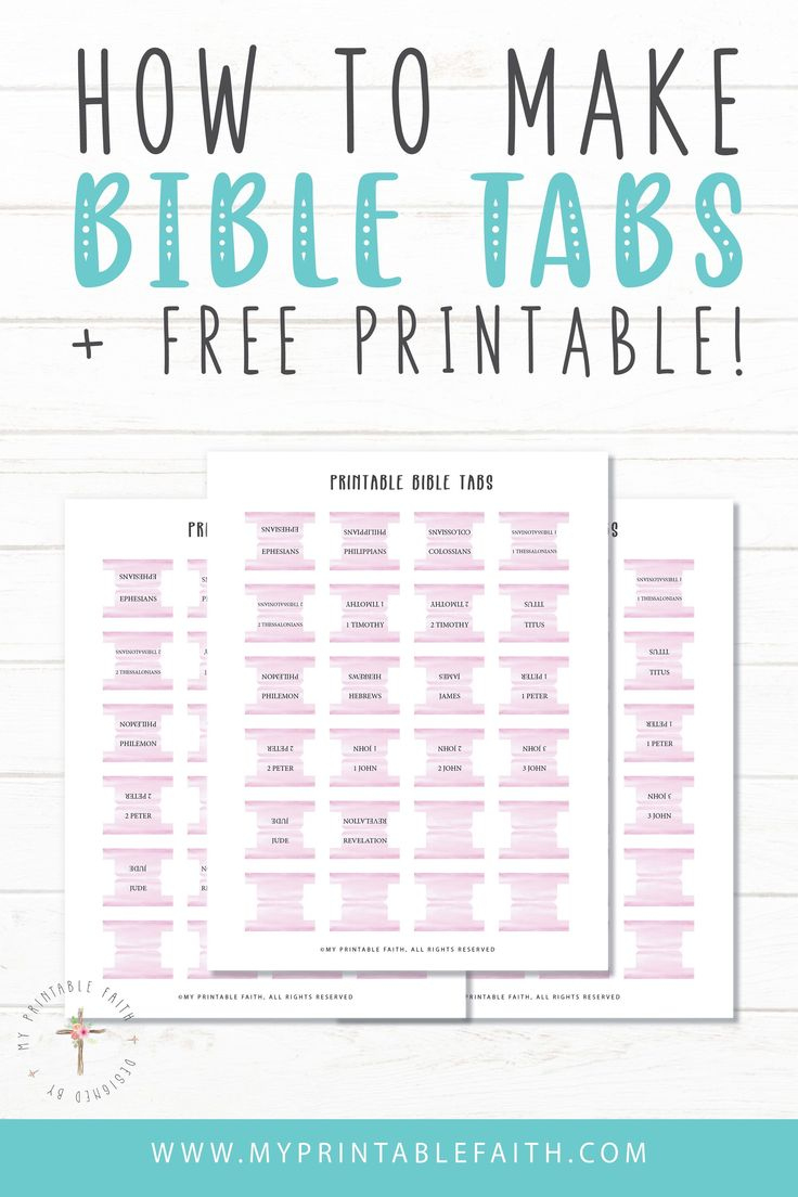 Free Printable Bible Tabs (With Instructions) - My Printable Faith inside Free Printable Books of the Bible Tabs