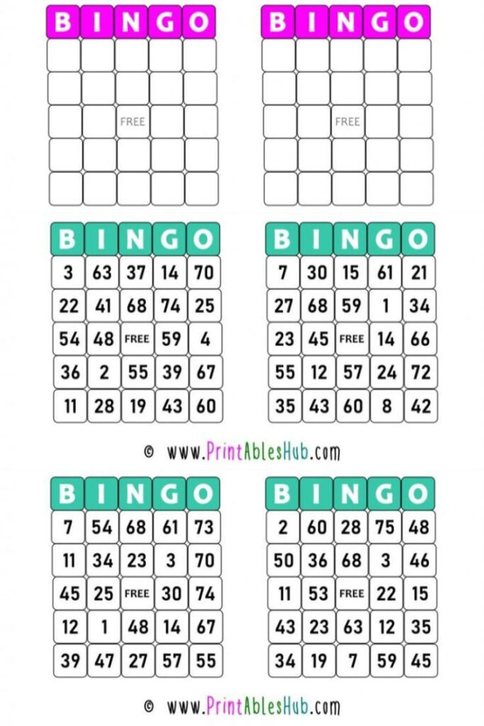 Free Printable Bingo Cards 1 75 [Pdf Included] With Blank Template For Free Printable Bingo Cards 1 75