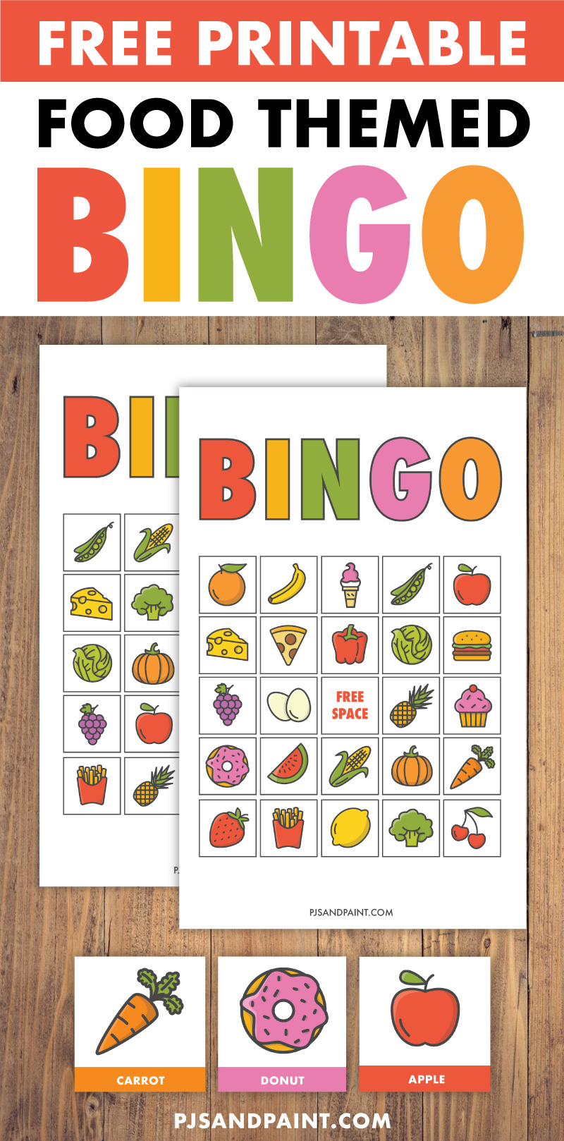 Free Printable Bingo For Kids - Food Themed - Pjs And Paint intended for Free Printable Bingo Chips