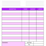 Free Printable Blank Invoice Template Pdf Inside Free Printable Blank Invoice Sheet