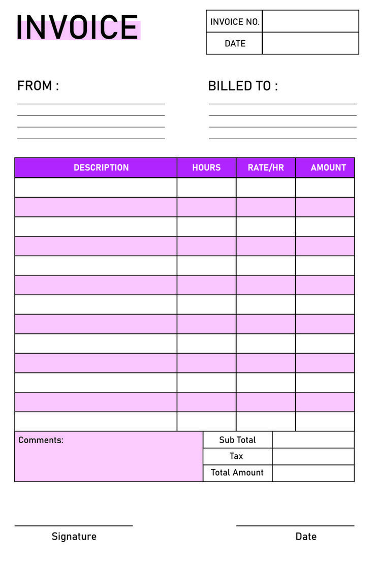 Free Printable Blank Invoice Template Pdf inside Free Printable Blank Invoice Sheet