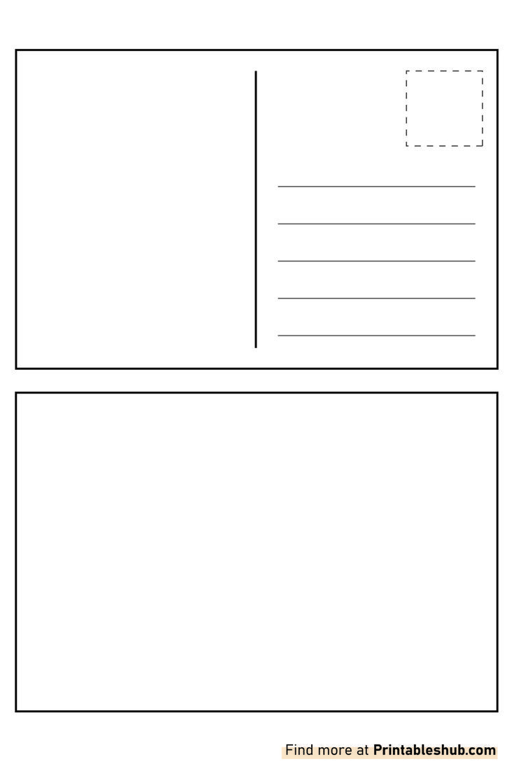 Free Printable Blank Postcard Template Pdf inside Free Blank Printable Postcards