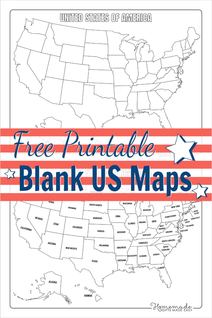 Free Printable Blank Us Map (Pdf Download) In Free Printable Map Of The United States Free Printable Blank Us Map (Pdf Download) In Free Printable Map Of The United States