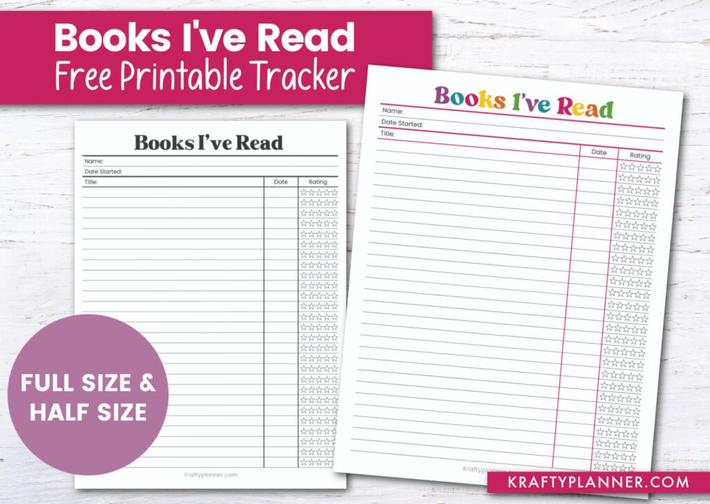 Free Printable Books I&<h2>039;Ve Read Tracker — Krafty Planner Within Free Printable Books Free Printable Books I&<h2>039;Ve Read Tracker — Krafty Planner Within Free Printable Books