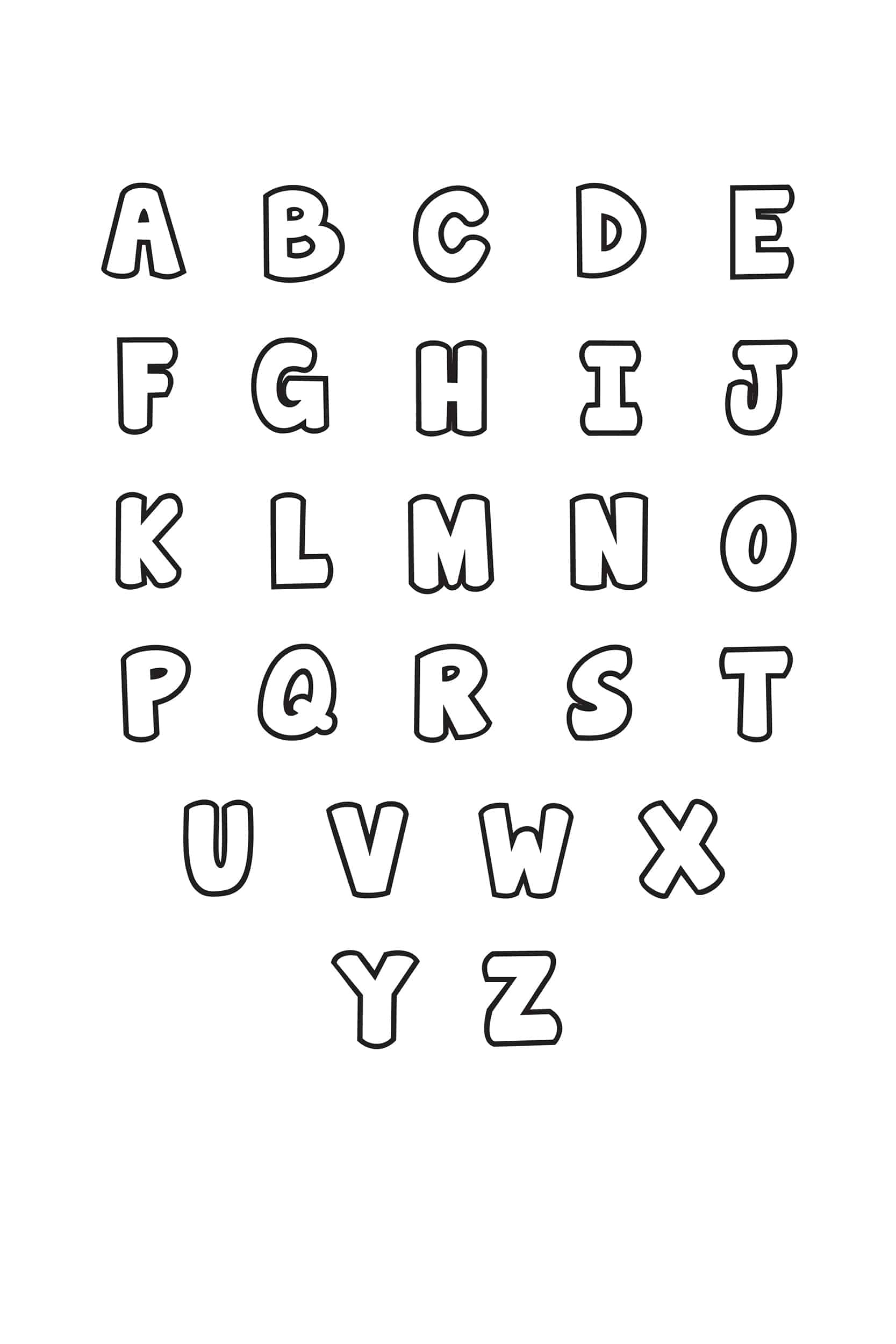 Free Printable Bubble Letter Alphabet Stencils with Free Printable Alphabet Stencils Templates