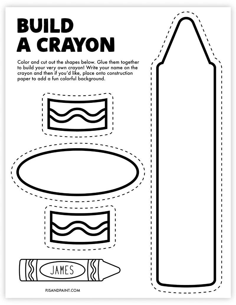 Free Printable Build A Crayon Craft - Pjs And Paint in Free Printable Crayon Pattern