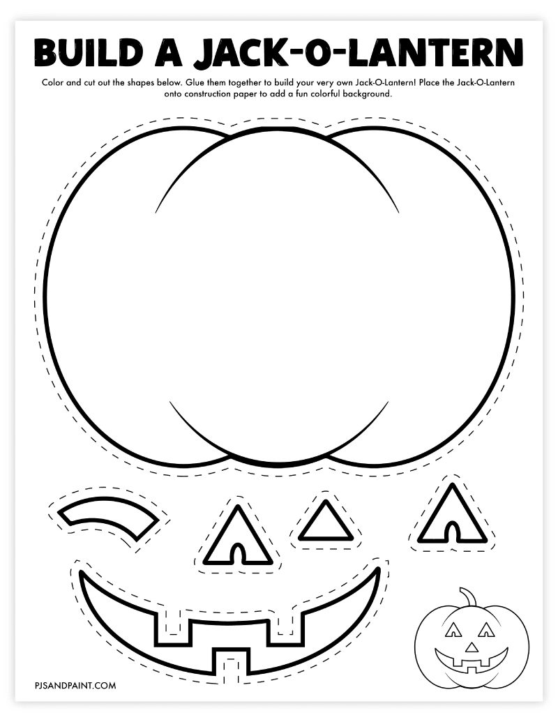 Free Printable Build A Jack-O-Lantern Craft - Pjs And Paint within Jack O Lantern Templates Printable Free