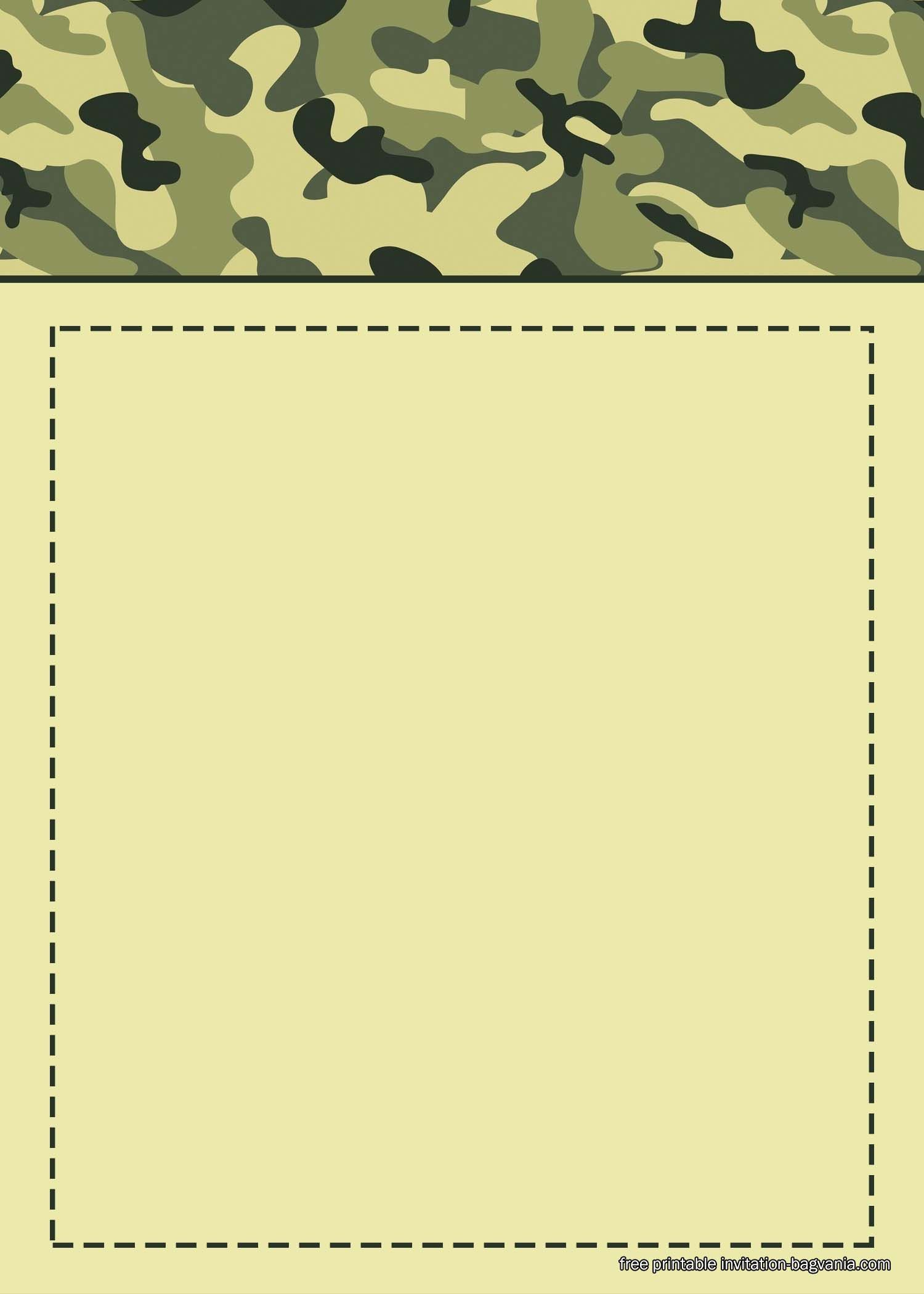 Free Printable Camo Army Kids Birthday Invitation Templates throughout Free Printable Camouflage Invitations