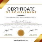 Free Printable Certificate Of Achievement Templates [Pdf, Word, Excel] Regarding Free Printable Certificates Of Achievement
