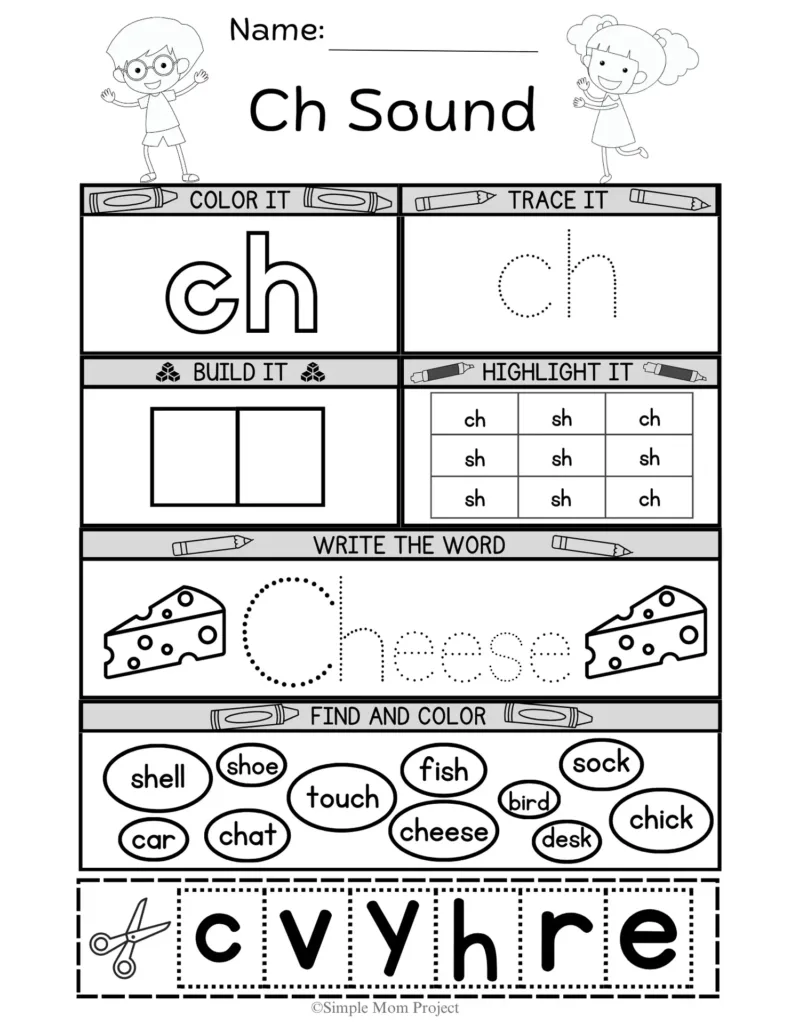 Free Printable Ch Worksheet For Kids Phonics Activities – Simple For Free Printable Ch Digraph Worksheets Free Printable Ch Worksheet For Kids Phonics Activities – Simple For Free Printable Ch Digraph Worksheets