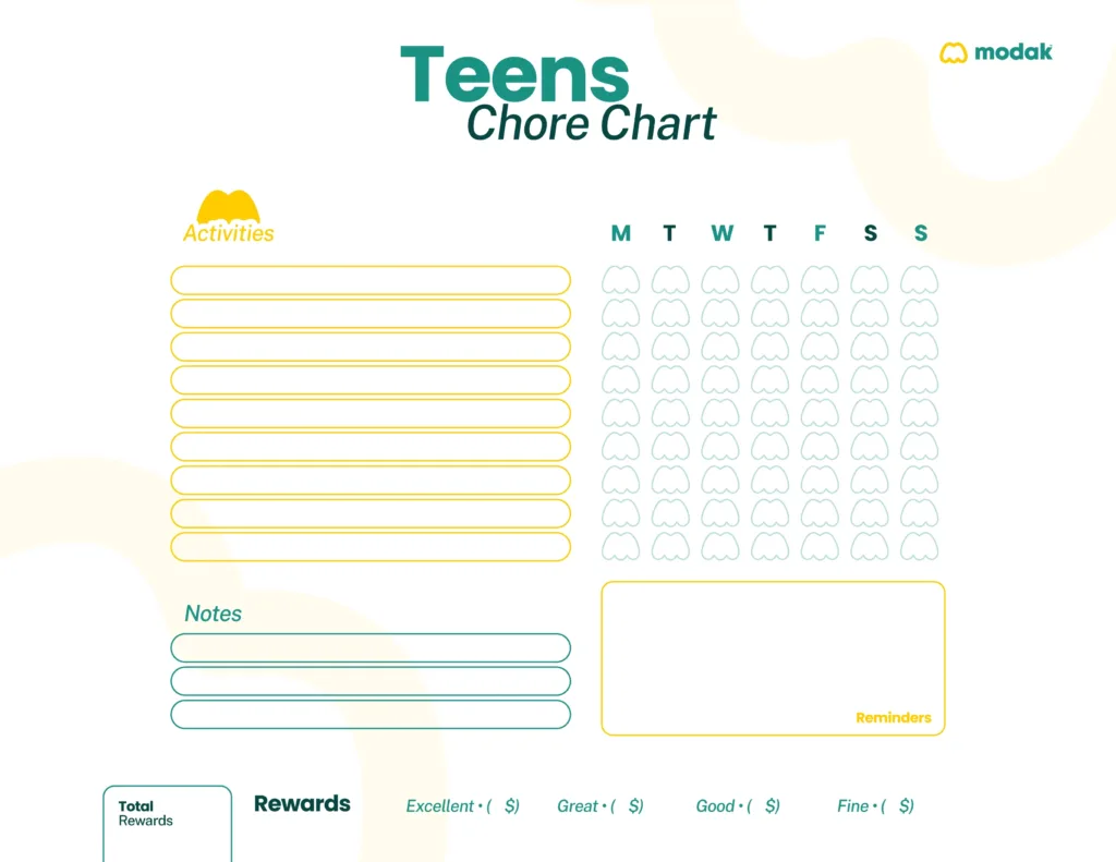 Free Printable Chore Chart For Teens With Free Printable Chore List For Teenager Free Printable Chore Chart For Teens With Free Printable Chore List For Teenager