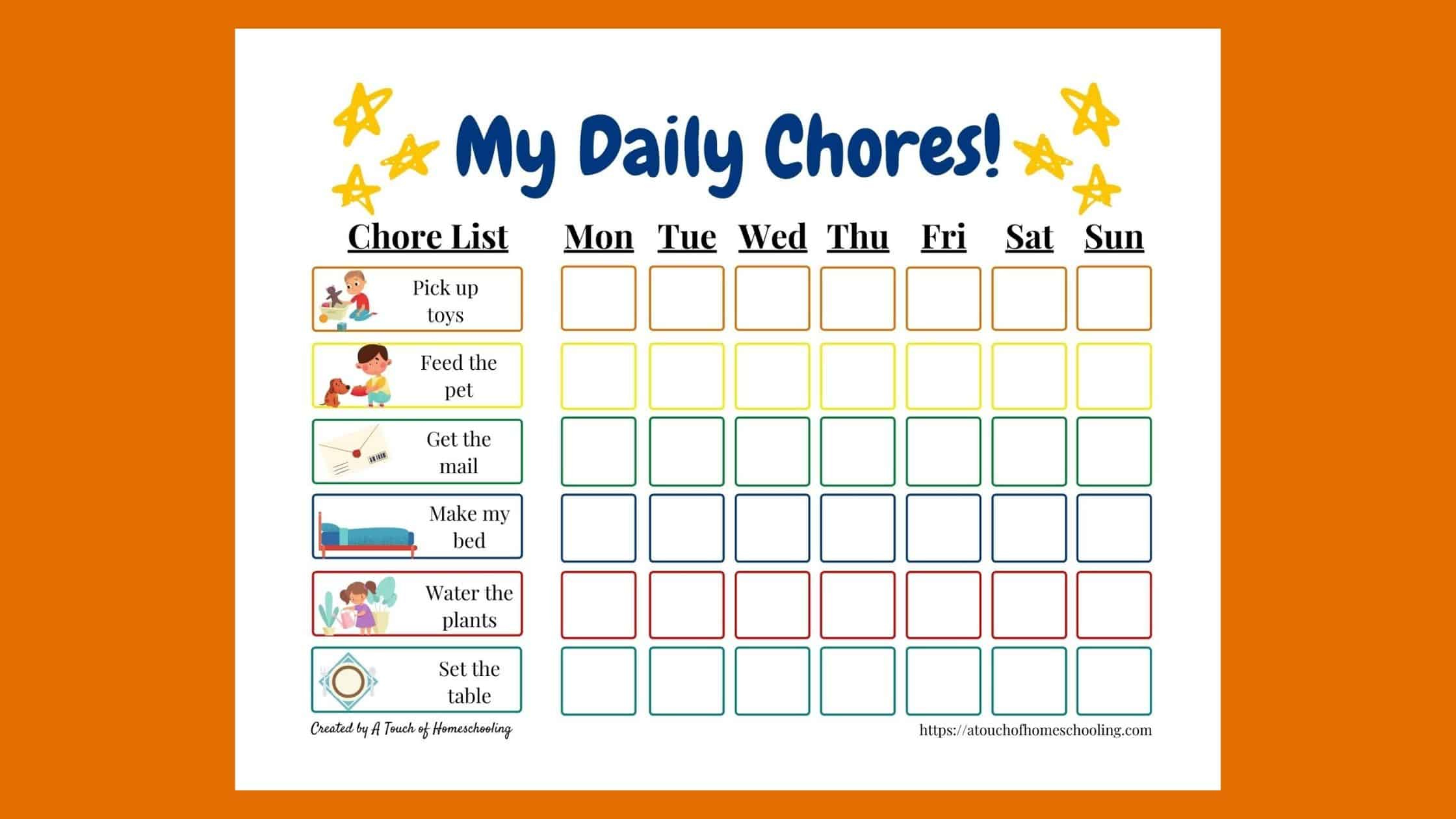 Free Printable Chore Chart For Toddlers - Start Teaching inside Free Printable Toddler Chore Chart